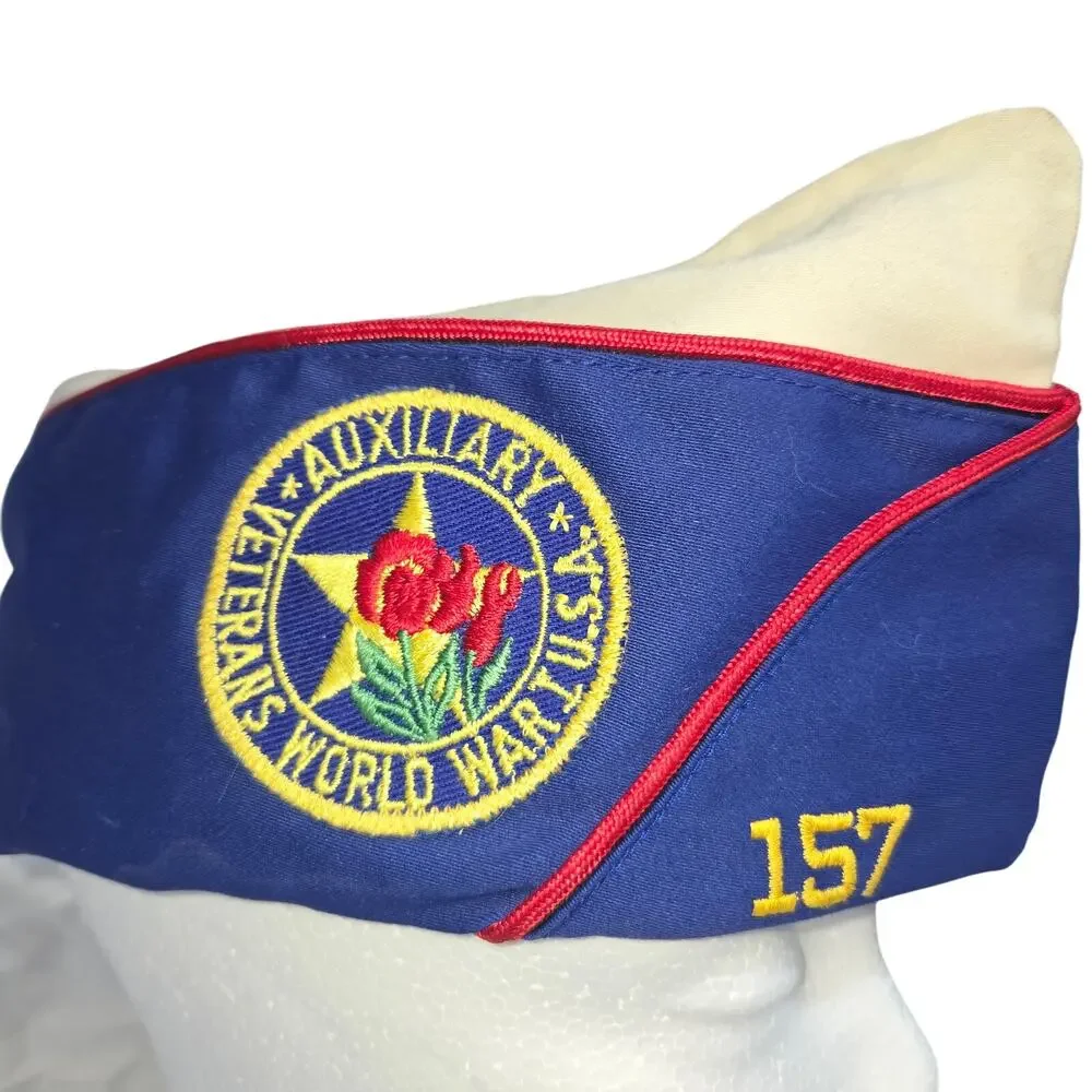 Vtg Veterans of WWI Auxiliary Cap Post 157 Yakima‎ Wa Embroidered Als Hat Shop